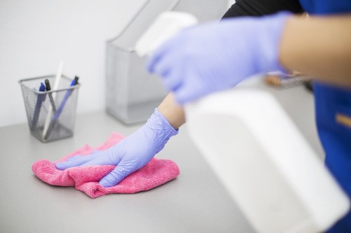 Carpet cleaning team using sustainable waste sorting in Kennington